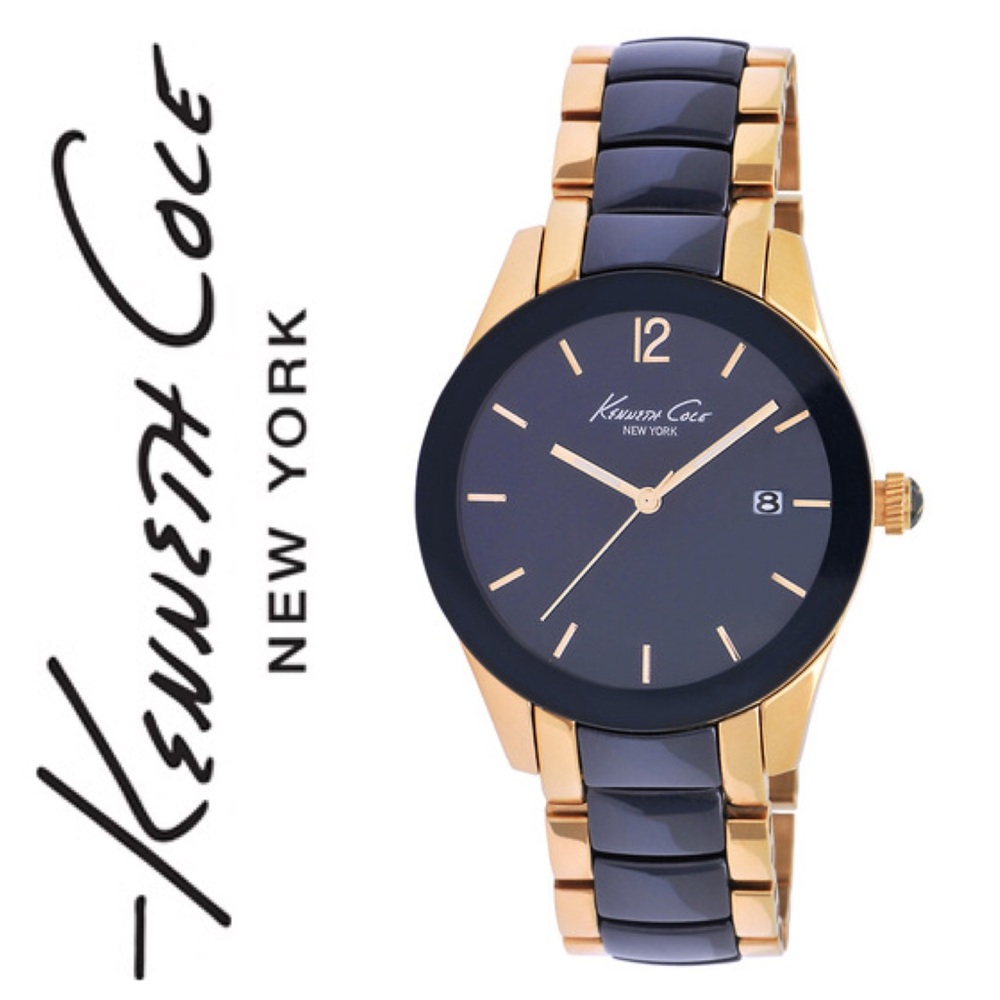 KC Classic Round Analog Case Ceramic Bezel Watch